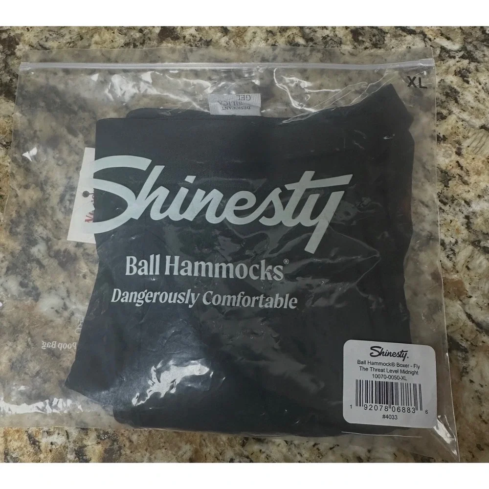 Shinesty Ball Hammock Boxer Briefs Fly Threat Level Midnight Black Mens XL NEW